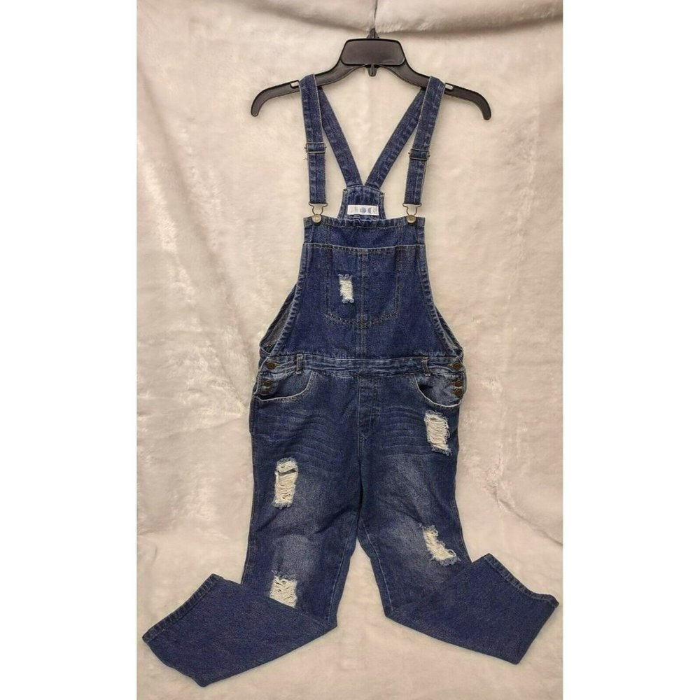 Rare Vintage E2 Denim Overalls Distressed Women's Size Large